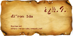 Áron Ida névjegykártya